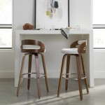 OFM 161 Collection Mid Century Modern 30" Low Back Bentwood Frame Swivel Seat Stool with Fabric Back and Seat Cushion