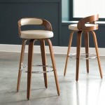 OFM 161 Collection Mid Century Modern 30" Low Back Bentwood Frame Swivel Seat Stool with Vinyl Back and Seat Cushion