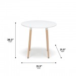 OFM 161 Collection Mid Century Modern 32" Round Bistro Table, Solid Wood Legs (161-PT32)