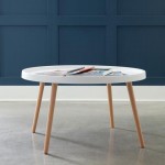 OFM 161 Collection Mid Century Modern Plastic Coffee Table, Solid Wood Legs (161-PCTA)