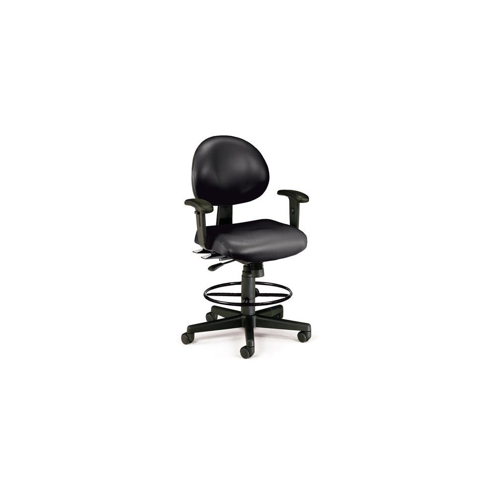 OFM 241-VAM-AADK 24 Hour Ergonomic Task Chair with Arms and Drafting Kit, Antimicrobial Vinyl, Mid Back