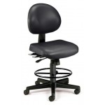 OFM 241-VAM-DK 24 Hour Ergonomic Armless Task Chair with Drafting Kit, Antimicrobial Vinyl, Mid Back