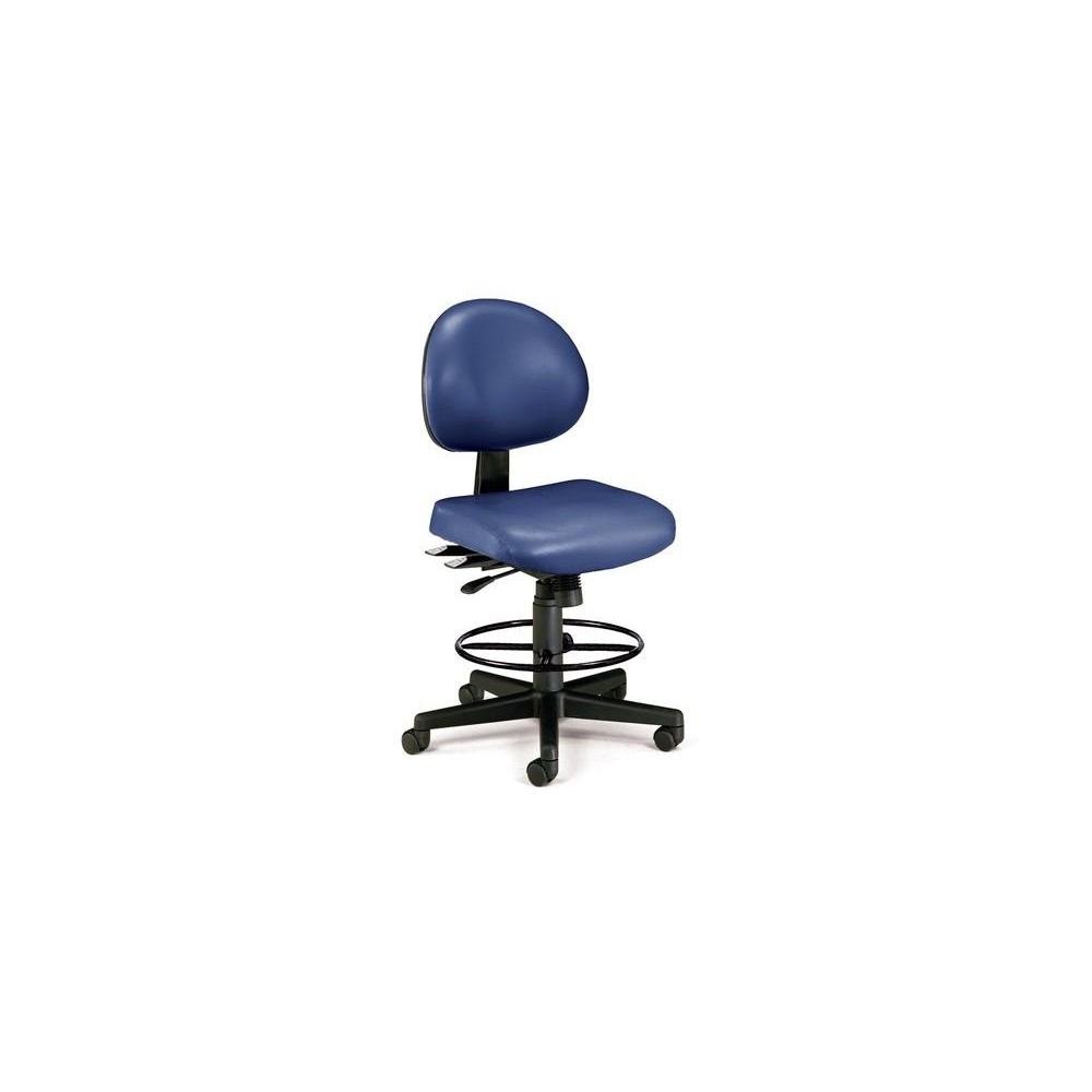 OFM 241-VAM-DK 24 Hour Ergonomic Armless Task Chair with Drafting Kit, Antimicrobial Vinyl, Mid Back
