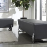 OFM Axis Series Contemporary Triple Seating Bench, Textured Vinyl with Chrome Base (4003C)