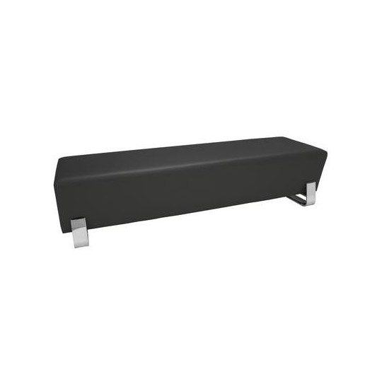 OFM Axis Series Contemporary Triple Seating Bench, Textured Vinyl with Chrome Base (4003C)