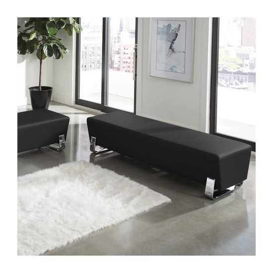 OFM Axis Series Contemporary Triple Seating Bench, Textured Vinyl with Chrome Base (4003C)