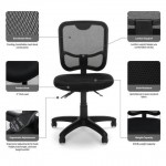 OFM Comfort Series Ergonomic Mesh Mid Back Armless Task Chair (130)