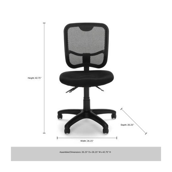 OFM Comfort Series Ergonomic Mesh Mid Back Armless Task Chair (130)