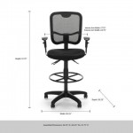 OFM Comfort Series Ergonomic Mesh Swivel Task Chair with Arms and Drafting Kit, Mid Back (130-AA3-DK)