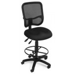 OFM Comfort Series Model 130-DK Ergonomic Mesh Swivel Armless Task Chair with Drafting Kit, Mid Back