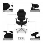 OFM Ergo Fabric Upholstered Office Chair with Optional Headrest, Lumbar Support (540-F)