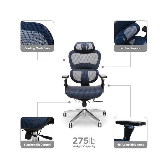 OFM Ergo Office Chair featuring Mesh Back and Seat with Optional Headrest (540)