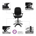 OFM Ergonomic Task Chair with Arms and Drafting Kit, Mid Back (125-DK)