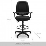 OFM Ergonomic Task Chair with Arms and Drafting Kit, Mid Back (125-DK)