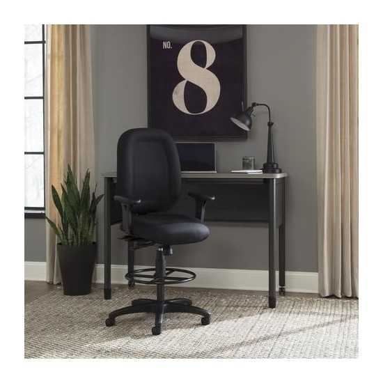 OFM Ergonomic Task Chair with Arms and Drafting Kit, Mid Back (125-DK)