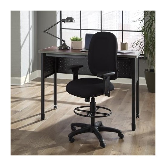 OFM Ergonomic Task Chair with Arms and Drafting Kit, Mid Back (125-DK)