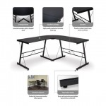 OFM Essentials Collection 60" Metal Frame L-Shaped Desk, Corner Computer Desk (ESS-1021)