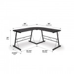 OFM Essentials Collection 60" Metal Frame L-Shaped Desk, Corner Computer Desk (ESS-1021)