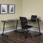 OFM Essentials Collection 60" Metal Frame L-Shaped Desk, Corner Computer Desk (ESS-1021)