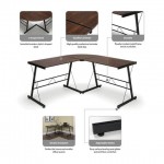 OFM Essentials Collection 60" Metal Frame L-Shaped Desk, Corner Computer Desk (ESS-1021)