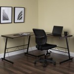 OFM Essentials Collection 60" Metal Frame L-Shaped Desk, Corner Computer Desk (ESS-1021)