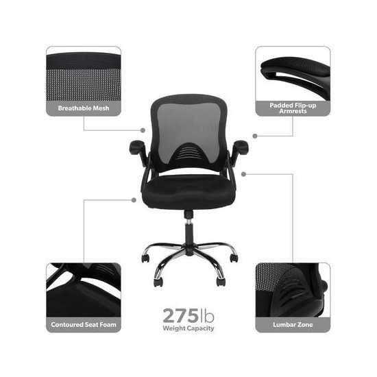 OFM Essentials Collection Mesh Back Office Chair, Task Chair with Flip-up Arms (ESS-3013)