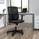 OFM Essentials Collection Mid Back Mesh Back with Leather Seat Office Chair, Lumbar Support (ESS-3048)