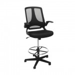 OFM Essentials Collection Mid Back Mesh Drafting Chair, Drafting Stool, Flip Arms (ESS-3046)