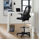 OFM Essentials Collection Mid Back Mesh Drafting Chair, Drafting Stool, Flip Arms (ESS-3046)