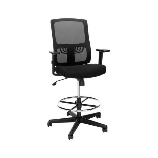 OFM Essentials Collection Mid Back Mesh Drafting Chair, Drafting Stool, Lumbar Support (ESS-3047)