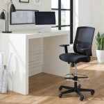 OFM Essentials Collection Mid Back Mesh Drafting Chair, Drafting Stool, Lumbar Support (ESS-3047)