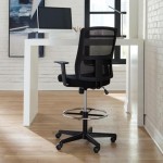 OFM Essentials Collection Mid Back Mesh Drafting Chair, Drafting Stool, Lumbar Support (ESS-3047)