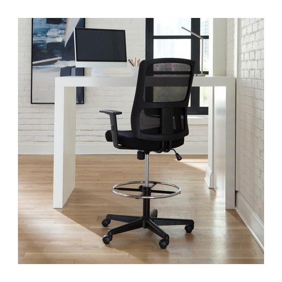 OFM Essentials Collection Mid Back Mesh Drafting Chair, Drafting Stool, Lumbar Support (ESS-3047)