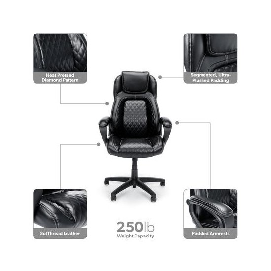 OFM Essentials Collection Racing Style SofThread Leather High Back Office Chair (ESS-6060)