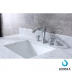Dukes 48" White Single Vanity, White Carrara Marble Top, White Square Sink and 46" Mirror