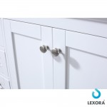 Dukes 48" White Single Vanity, White Carrara Marble Top, White Square Sink and 46" Mirror
