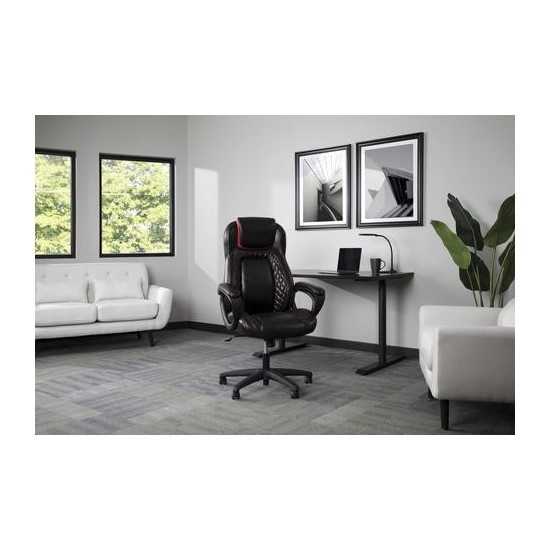 OFM Essentials Collection Racing Style SofThread Leather High Back Office Chair (ESS-6060)
