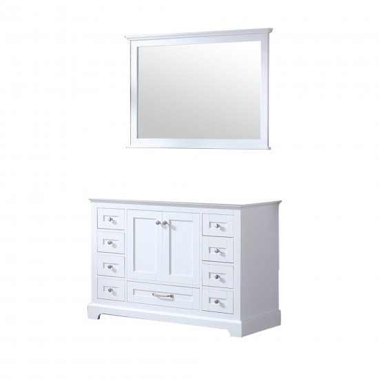 Dukes 48" White Single Vanity, no Top and 46" Mirror