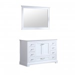 Dukes 48" White Single Vanity, no Top and 46" Mirror