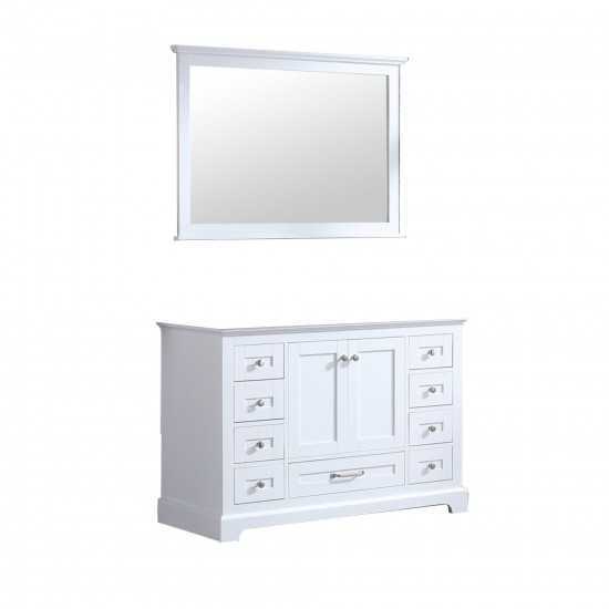 Dukes 48" White Single Vanity, no Top and 46" Mirror