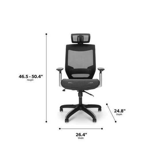 OFM Full Mesh Office Chair with Headrest, Lumbar Support (525)