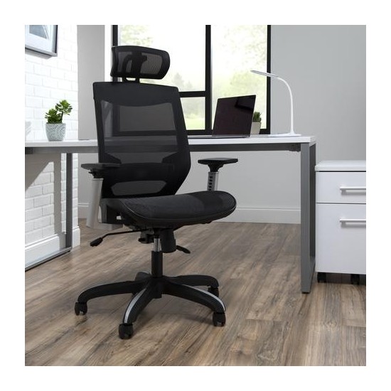 OFM Full Mesh Office Chair with Headrest, Lumbar Support (525)