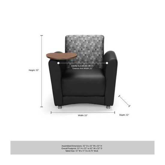 OFM InterPlay Series Single Seat Chair with Bronze Tablet (821-N)
