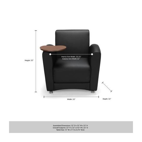 OFM InterPlay Series Single Seat Chair with Bronze Tablet (821-N)