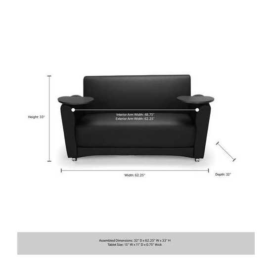 OFM InterPlay Series Social Seating Sofa with Double Tungsten Tablets (822)