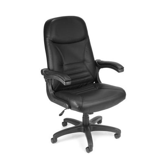 OFM MobileArm Model 550-L Leather High-Back Executive Conference Chair with Flip-up Arms