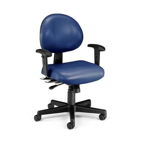 OFM Model 241-VAM-AA 24 Hour Ergonomic Task Chair with Arms, Anti-Microbial/Anti-Bacterial Vinyl, Mid Back