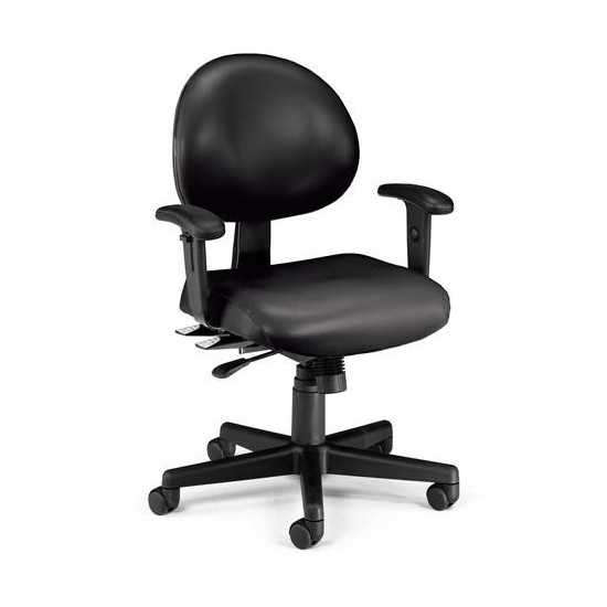 OFM Model 241-VAM-AA 24 Hour Ergonomic Task Chair with Arms, Anti-Microbial/Anti-Bacterial Vinyl, Mid Back