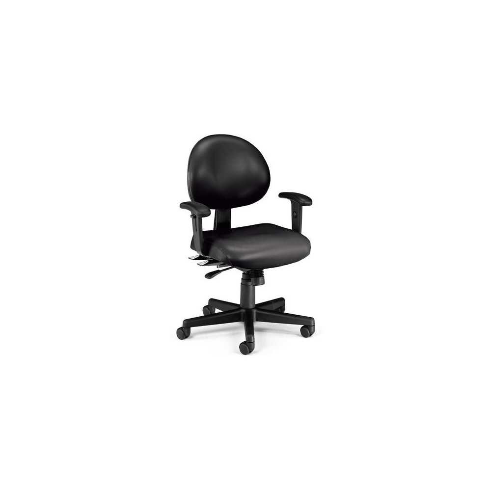 OFM Model 241-VAM-AA 24 Hour Ergonomic Task Chair with Arms, Anti-Microbial/Anti-Bacterial Vinyl, Mid Back