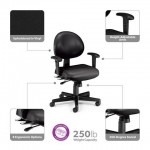 OFM Model 241-VAM-AA 24 Hour Ergonomic Task Chair with Arms, Anti-Microbial/Anti-Bacterial Vinyl, Mid Back